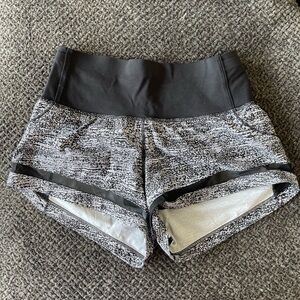 lululemon black and white shorts
